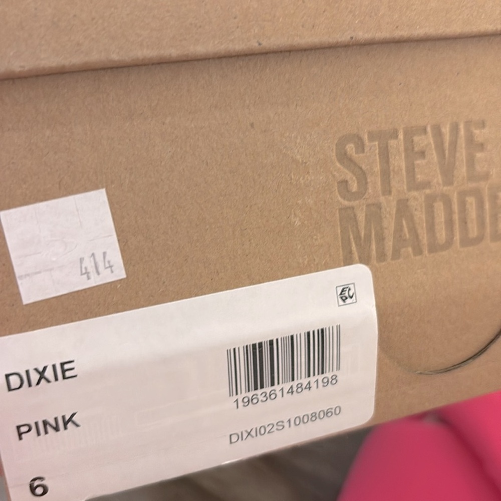 NIB [Steve Madden] Dixie Slip-On Square Toe Slide Sandals in Pink Women's Sz 6 - Picture 11 of 12